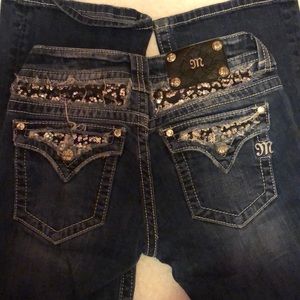 Miss me denim with silver sequins glam size 28